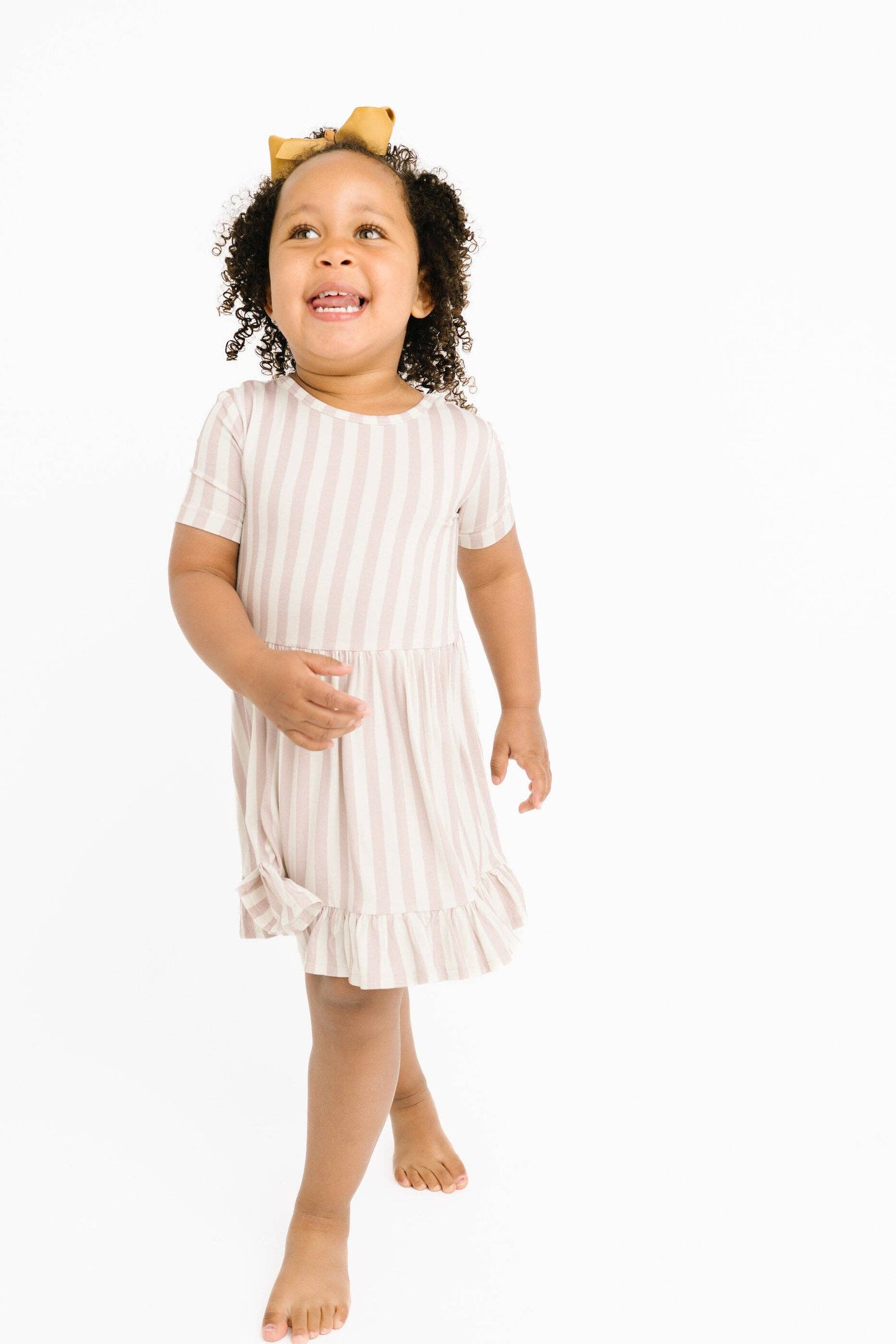 Blush Stripe Short Sleeve Bamboo Dress