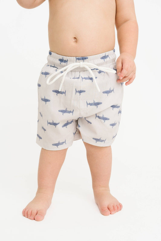 Mini Shark Swim Trunks