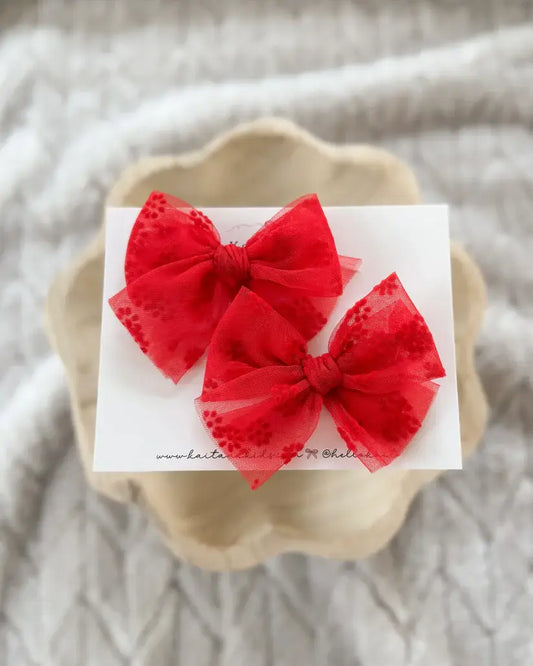 Flocking floral *Christmas red*