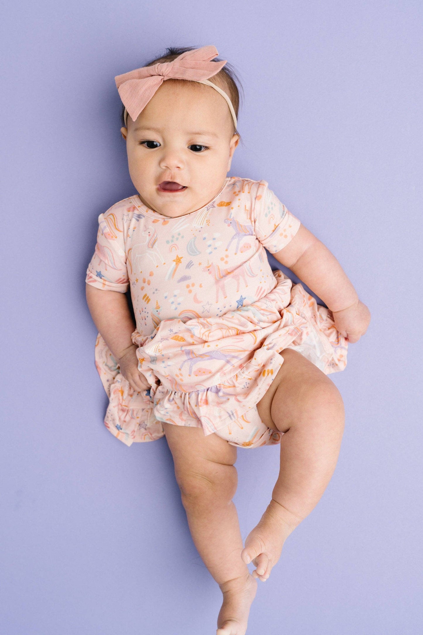 Stardust Unicorns Short Sleeve Bodysuit Bamboo Dress