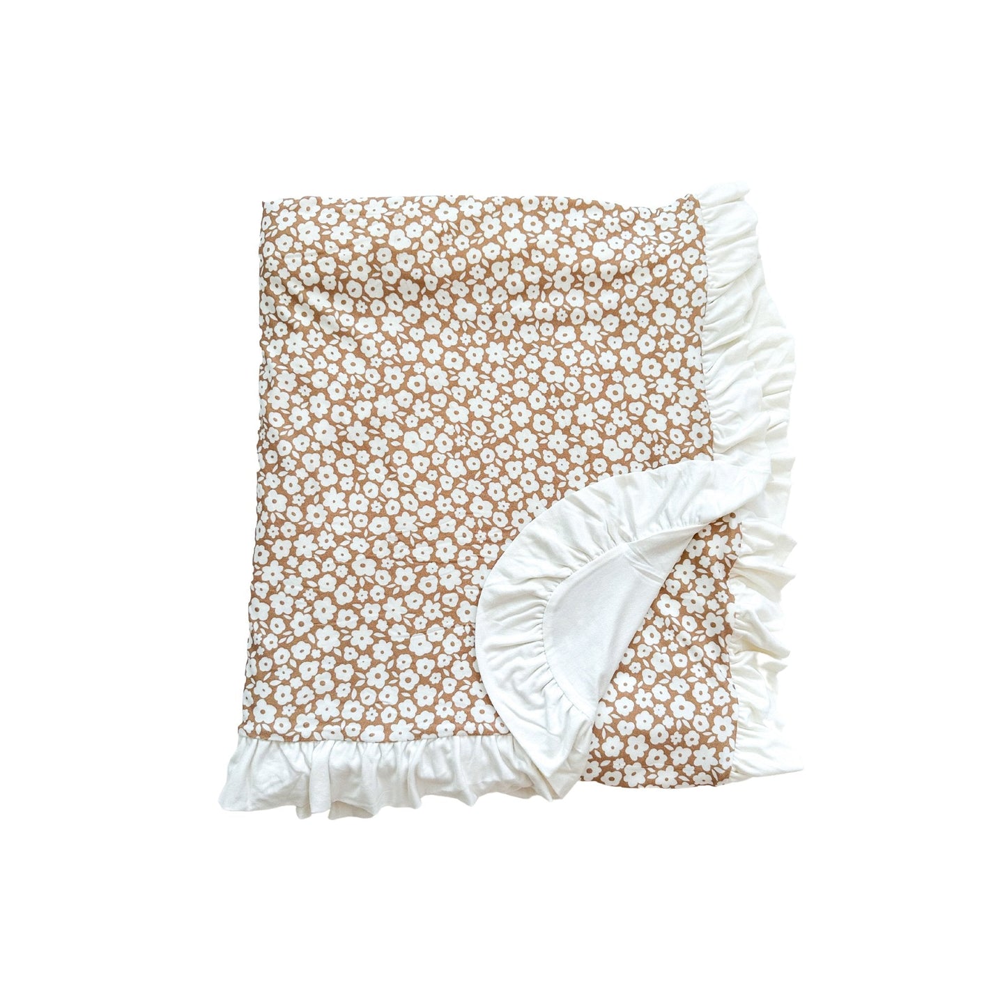 Bamboo Blanket - Mocha Ditsy Floral