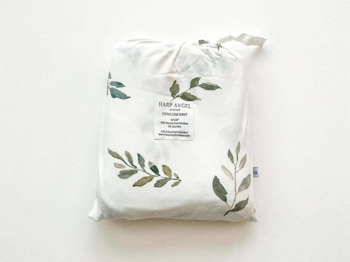 Bamboo Fitted Crib Sheet - Green Leaves