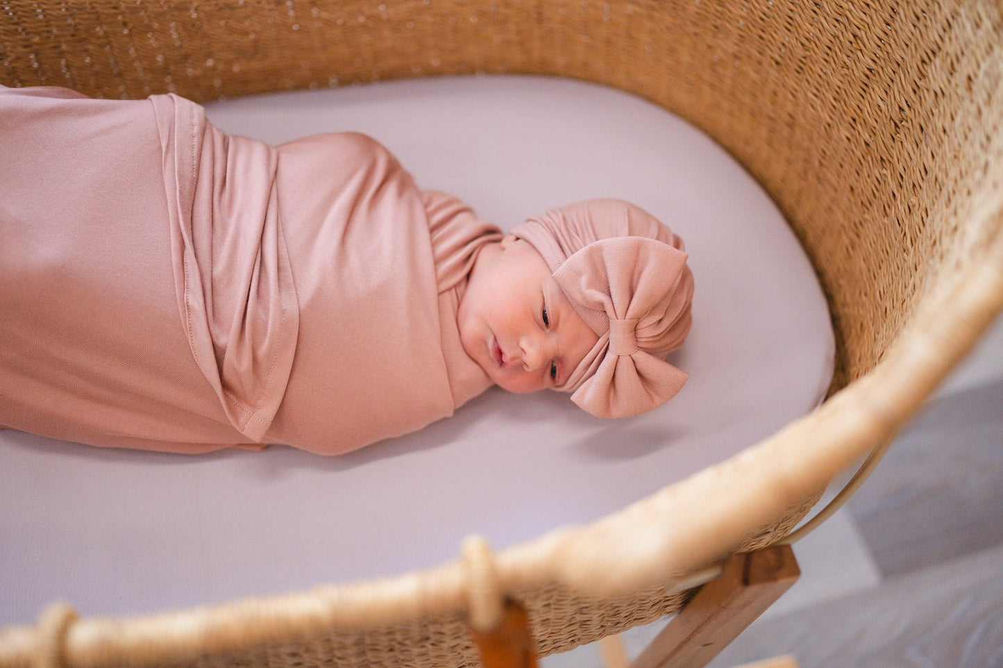 Bamboo Stretch Swaddle - Dusty Pink