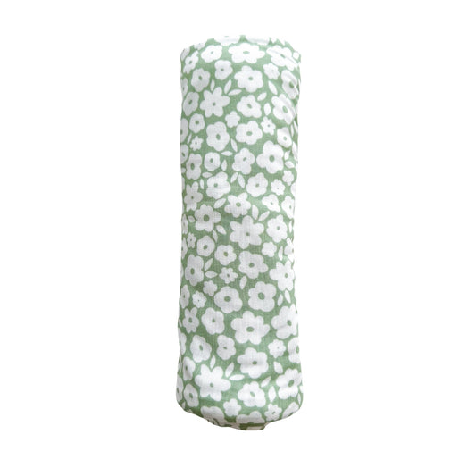 Bamboo Stretch Swaddle - Sage Ditsy Floral