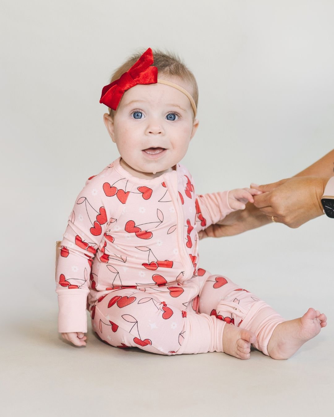 Bamboo Zip Romper | Cherry Heart