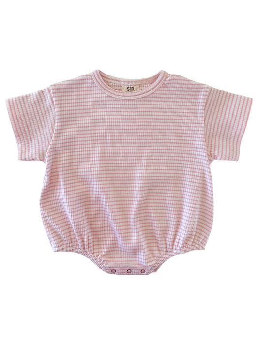 Pink Stripe / Organic Ribbed T-Shirt Bubble