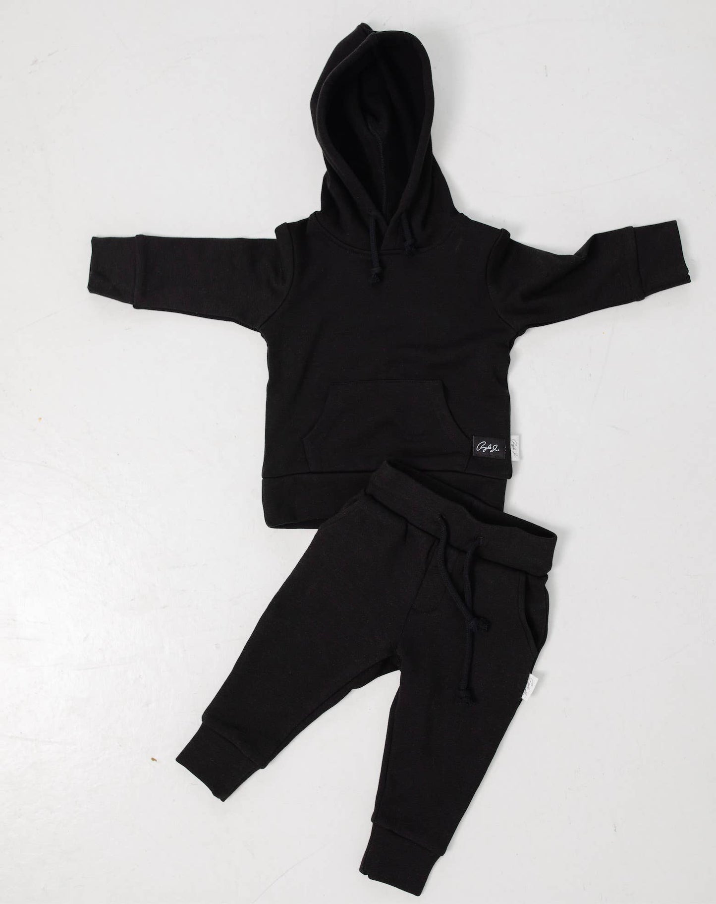 basic black children's hoodie