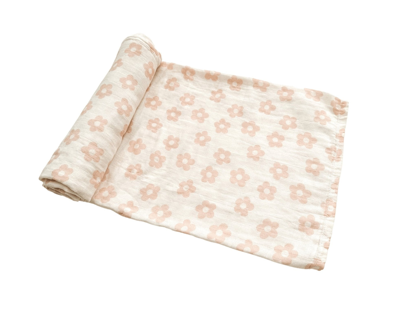 Muslin Swaddle Blanket - Blush Daisy