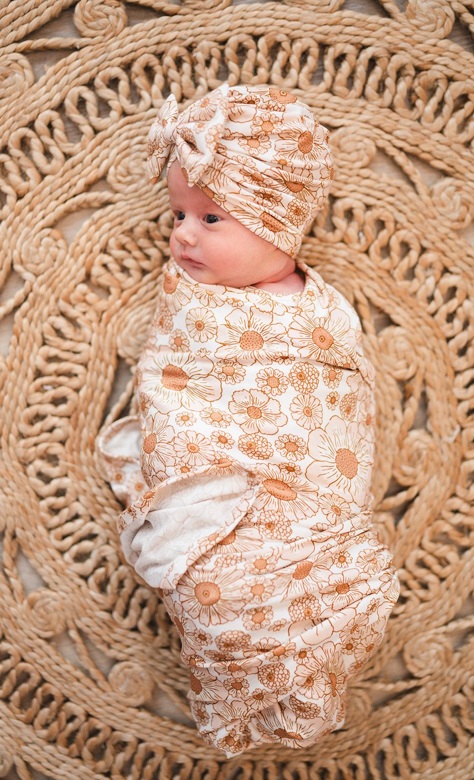 Bow Turban Hat - Flower Garden