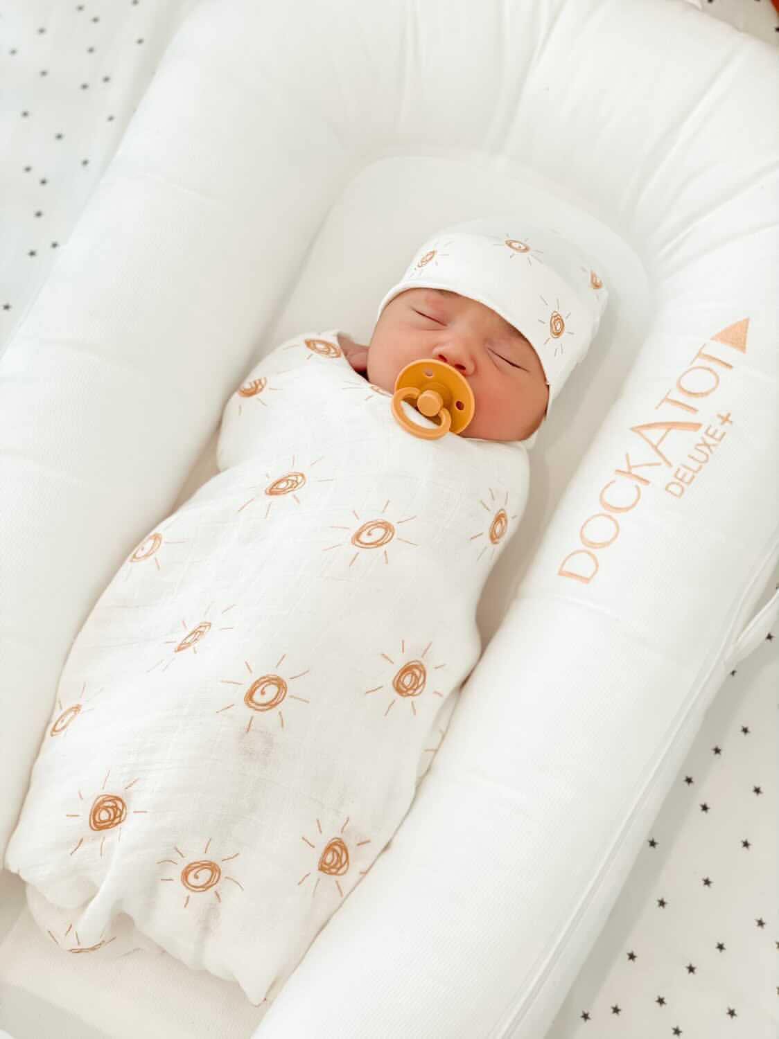 Muslin Swaddle Blanket - Brown Sun