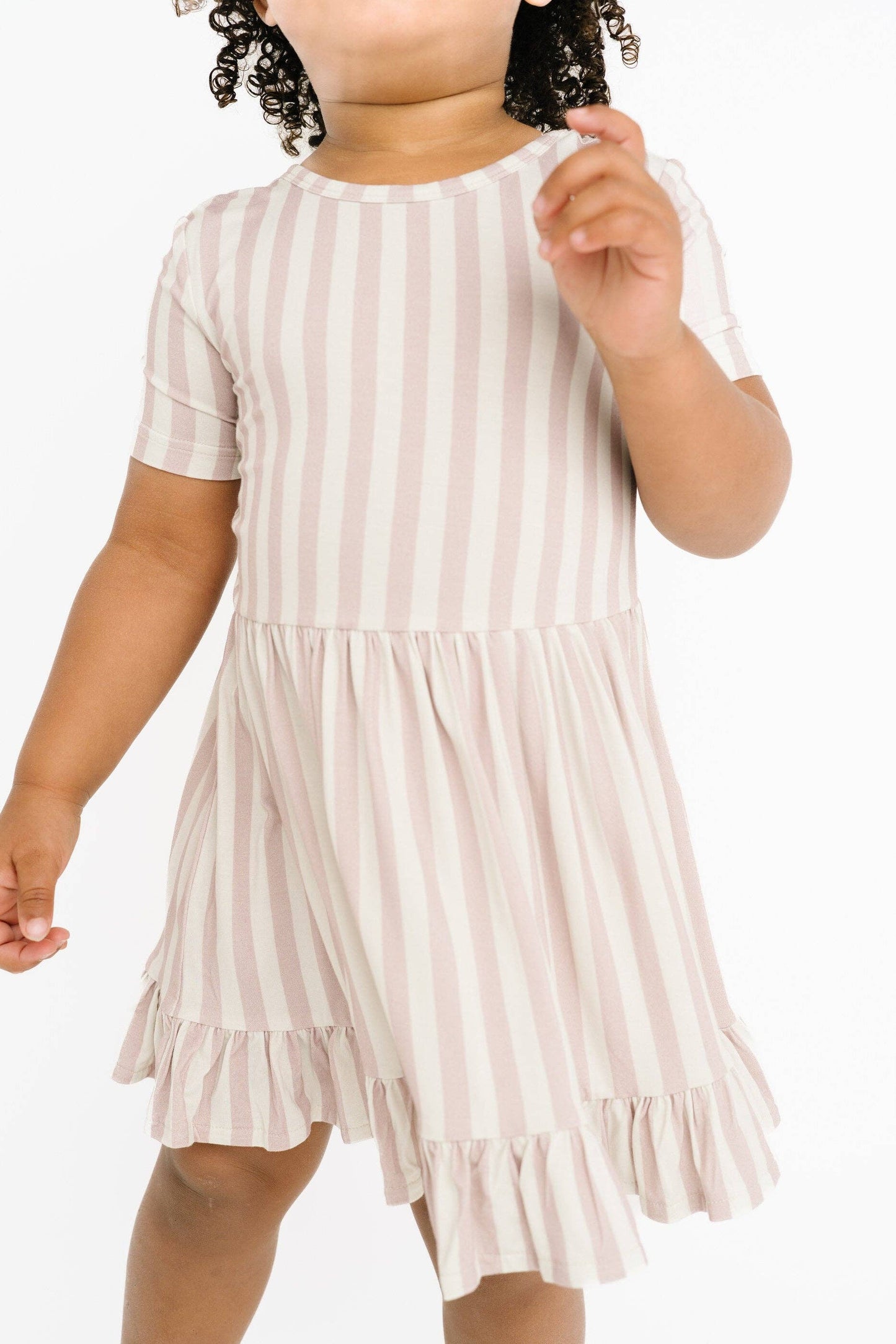 Blush Stripe Short Sleeve Bamboo Dress