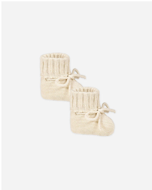 Knit Booties || Heathered Natural