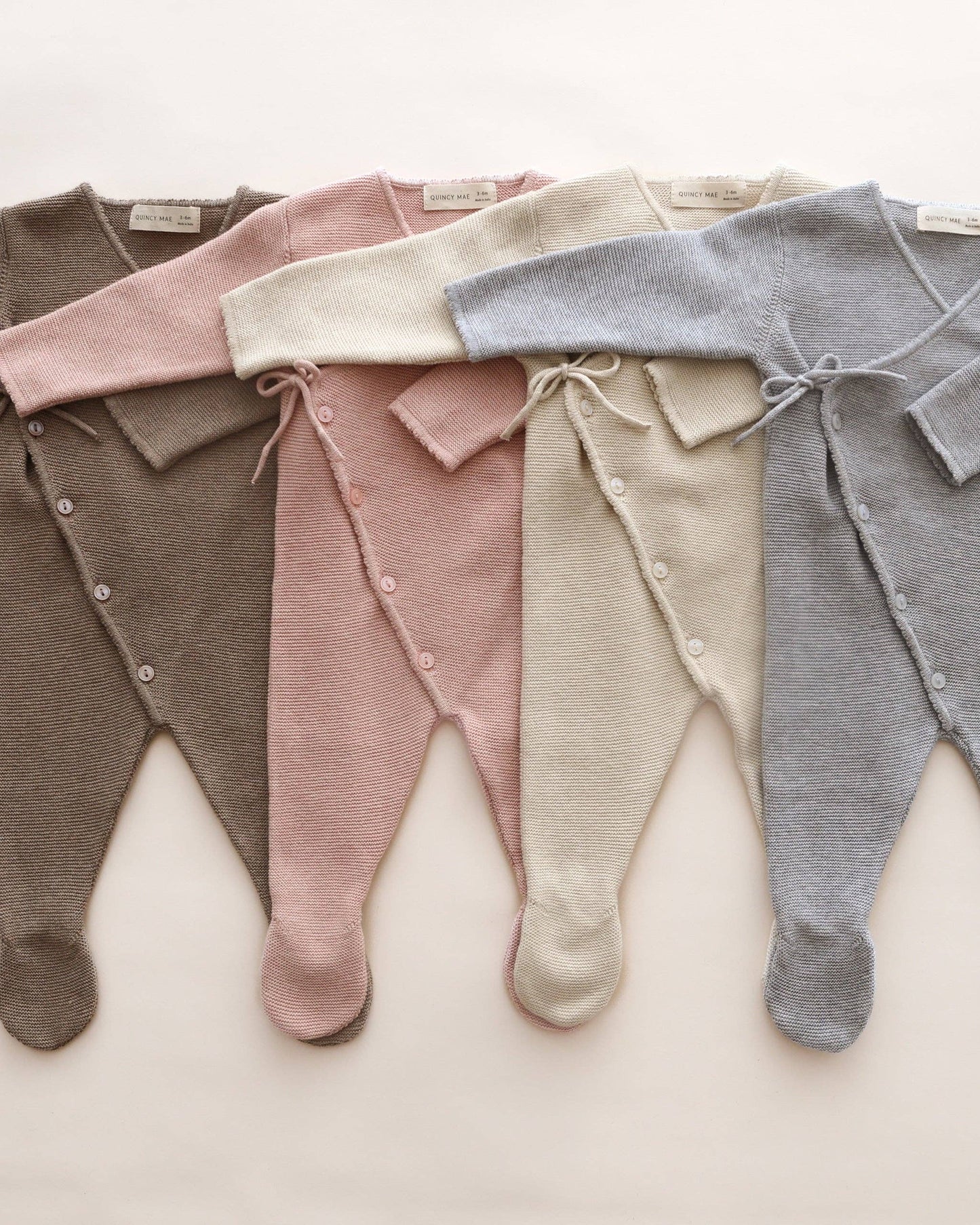 Wrap Knit Footie || Heathered Dusty Blue