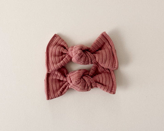 Dusty Rose Ribbed BloomCLIPS set of 2