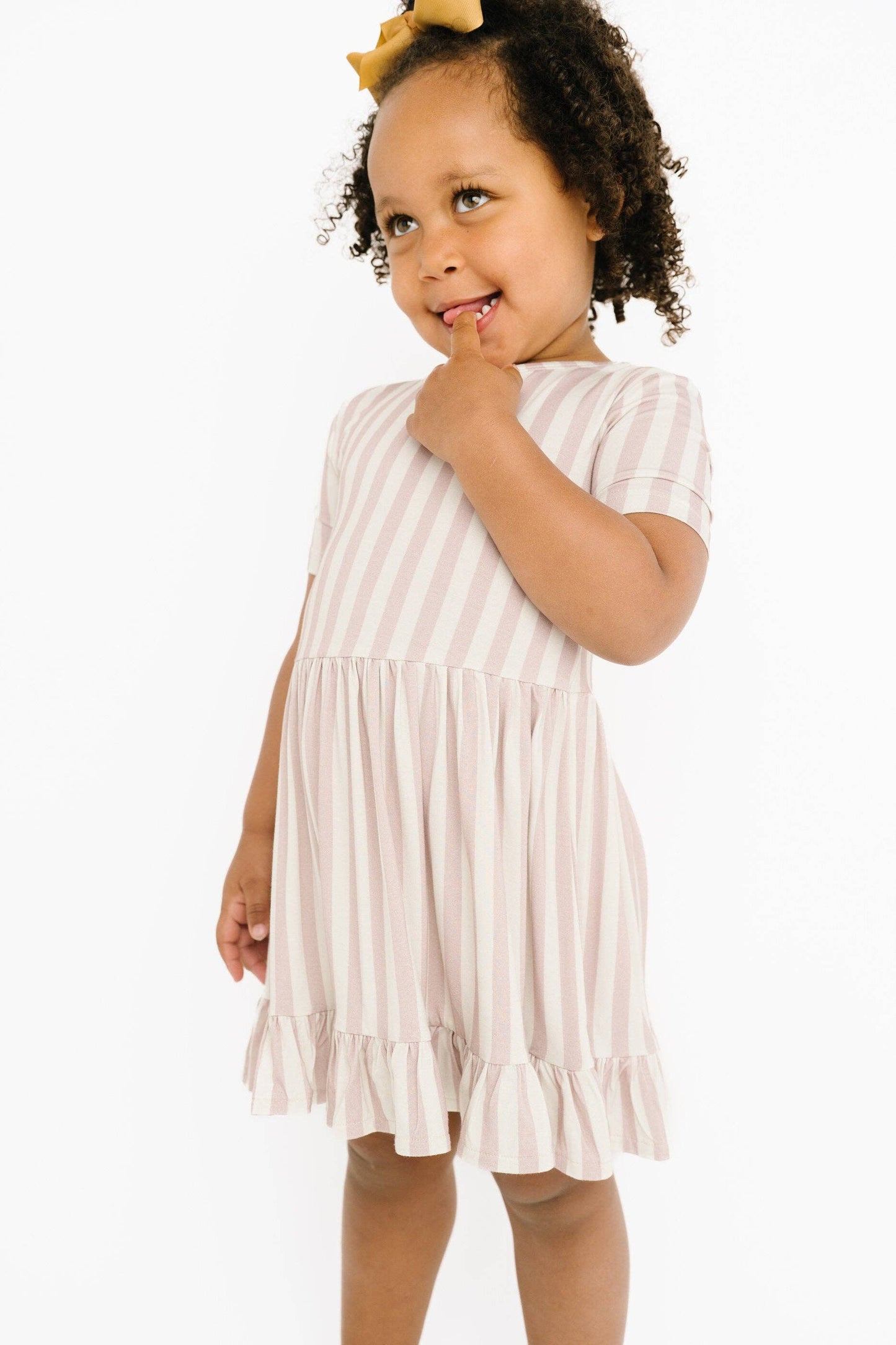 Blush Stripe Short Sleeve Bamboo Dress