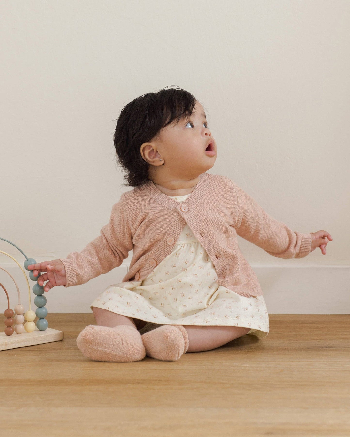 Knit Cardigan || Heathered Rose