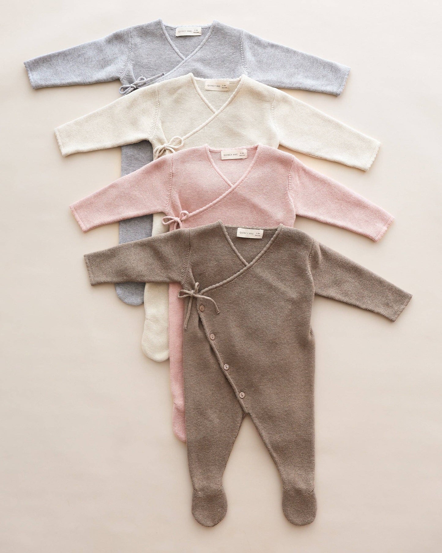 Wrap Knit Footie || Heathered Mocha