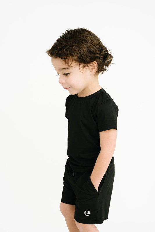 Black Athletic Shorts Set