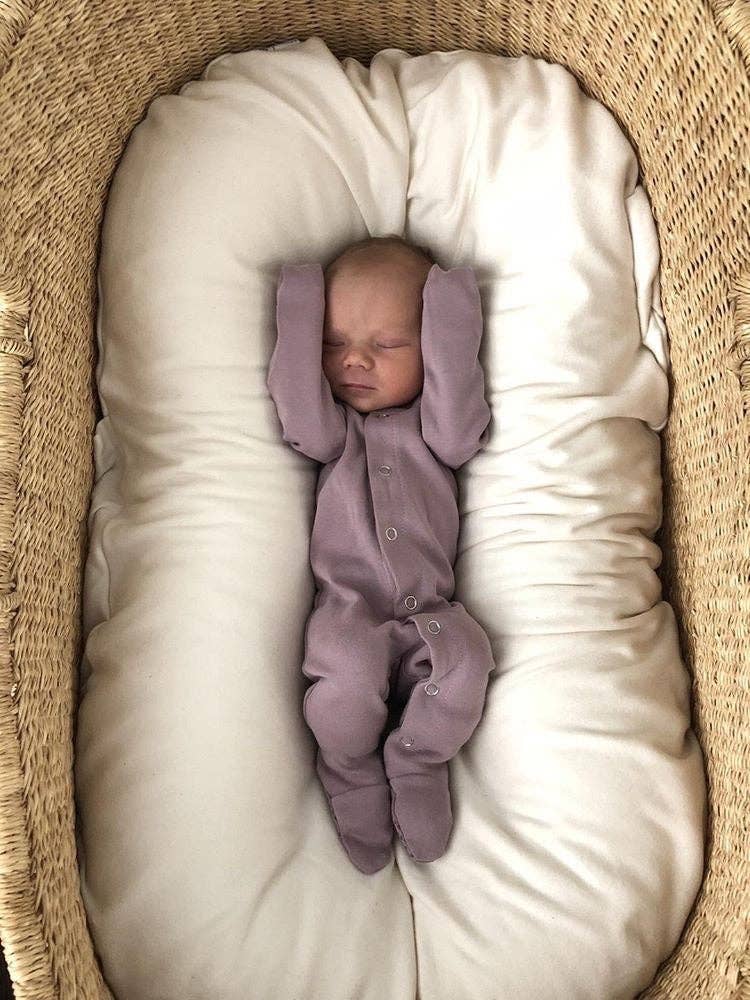 Organic Snap Footie in Lavender