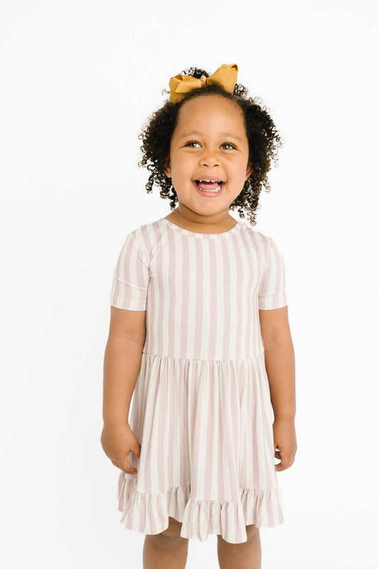 Blush Stripe Short Sleeve Bamboo Dress