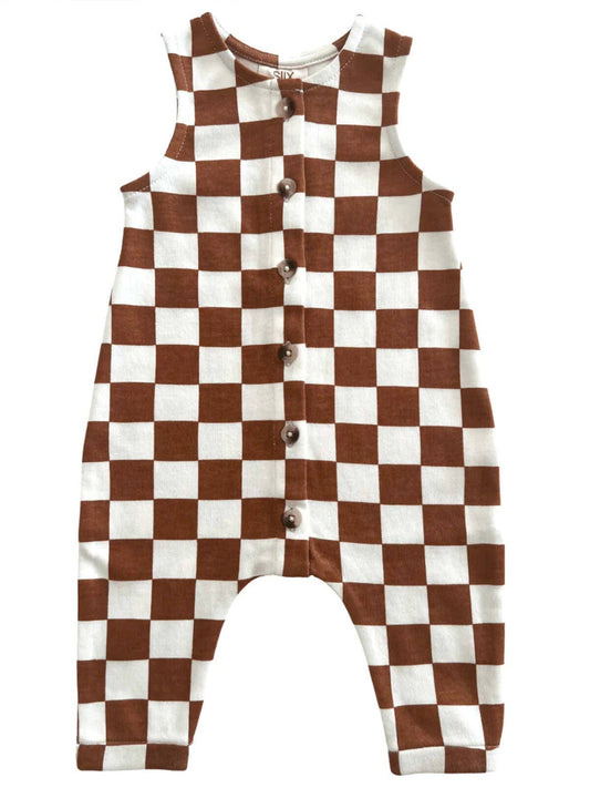 Stracciatella Checkerboard / Organic Bay Jumpsuit (Baby)