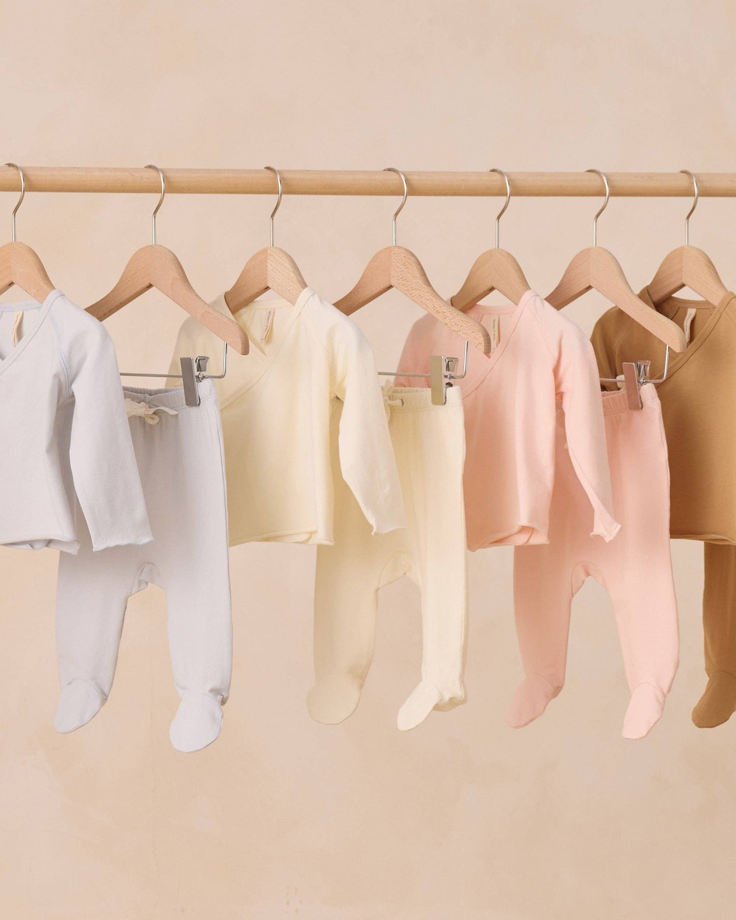 Wrap Top + Footed Pant Set || Ivory