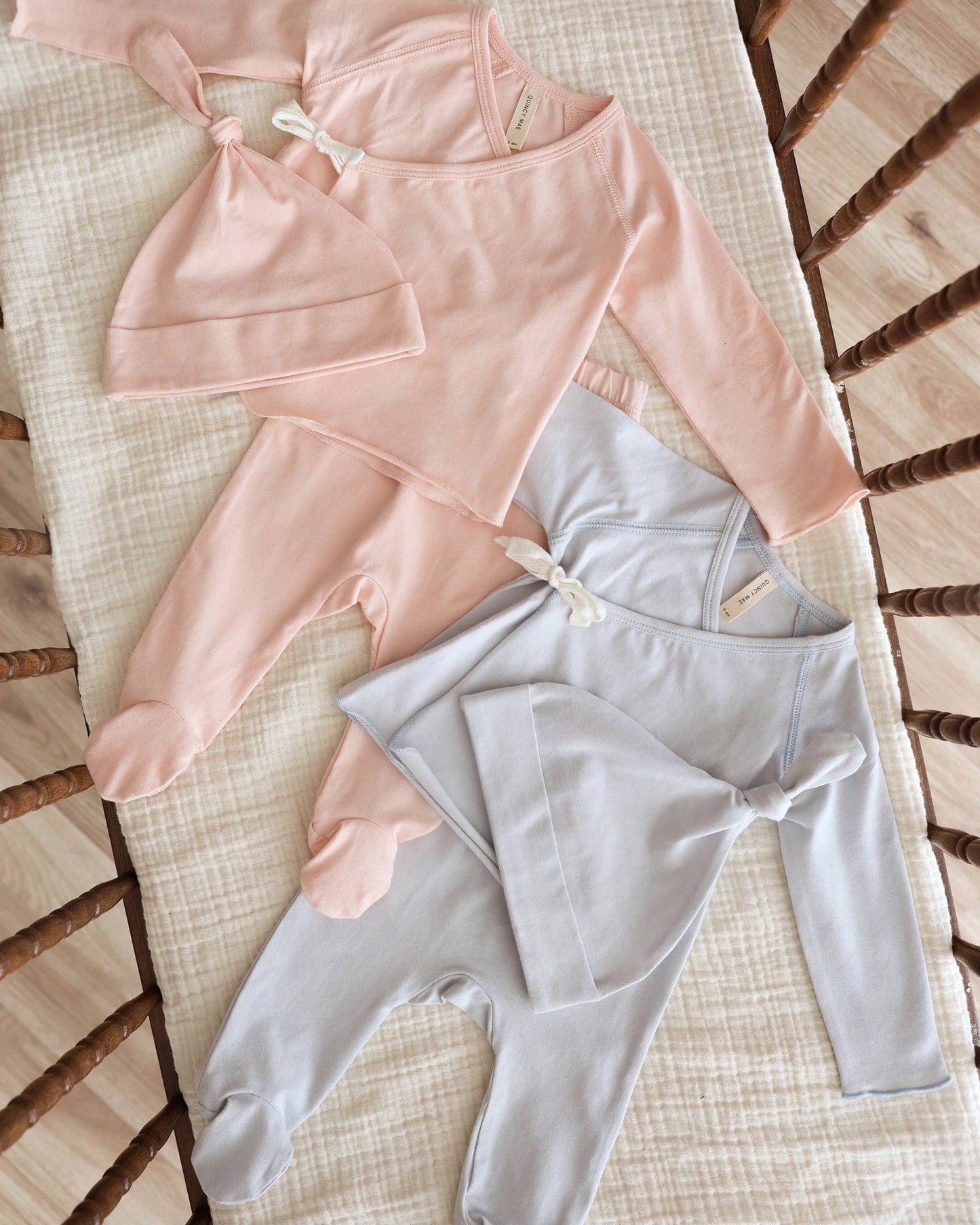 Wrap Top + Footed Pant Set || Fog