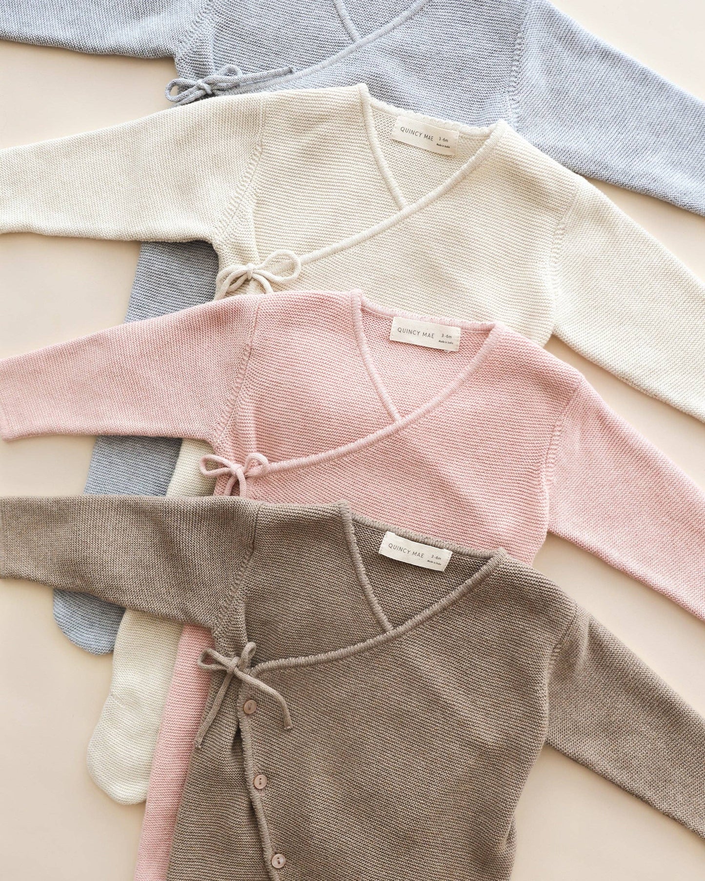 Wrap Knit Footie || Heathered Dusty Blue