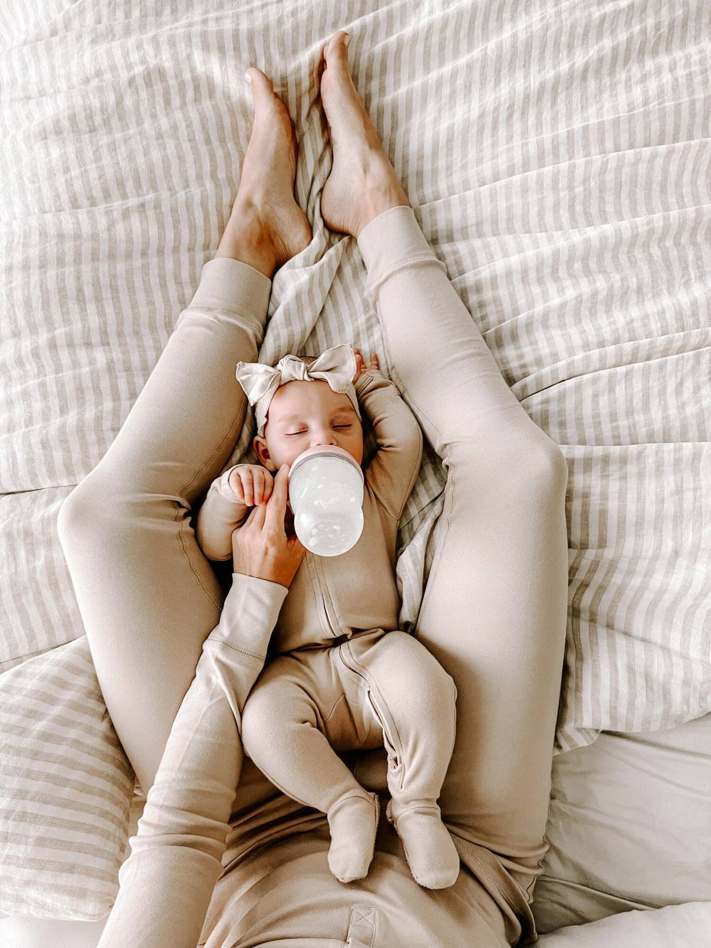 Organic 2-Way Zipper Footie in Oatmeal