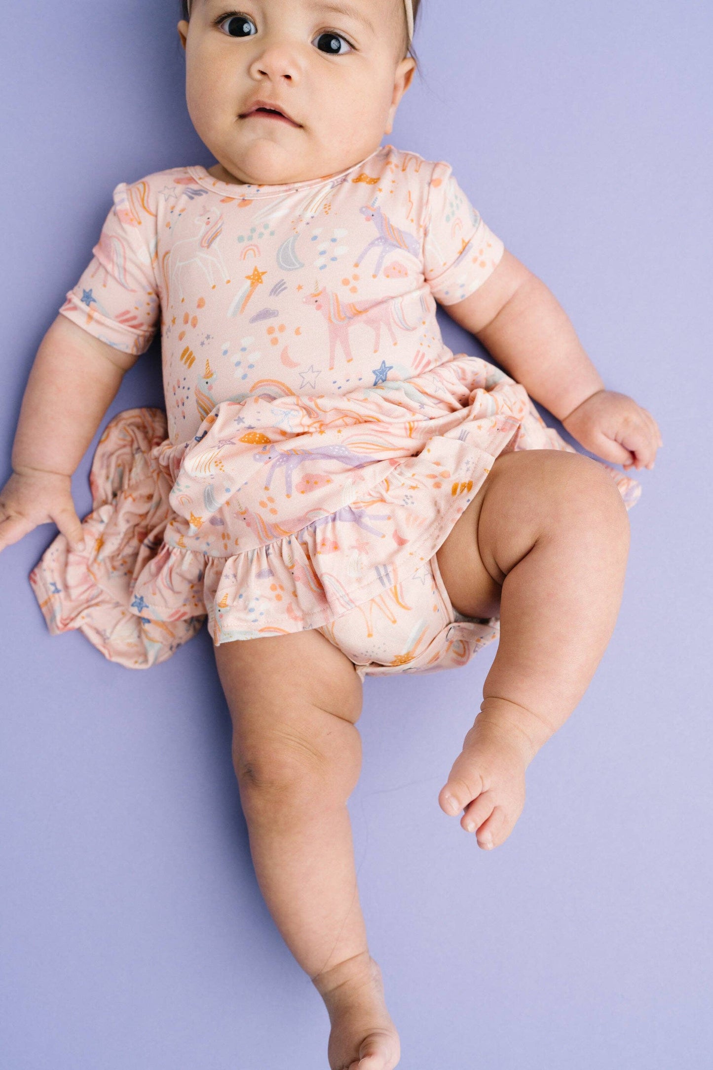 Stardust Unicorns Short Sleeve Bodysuit Bamboo Dress