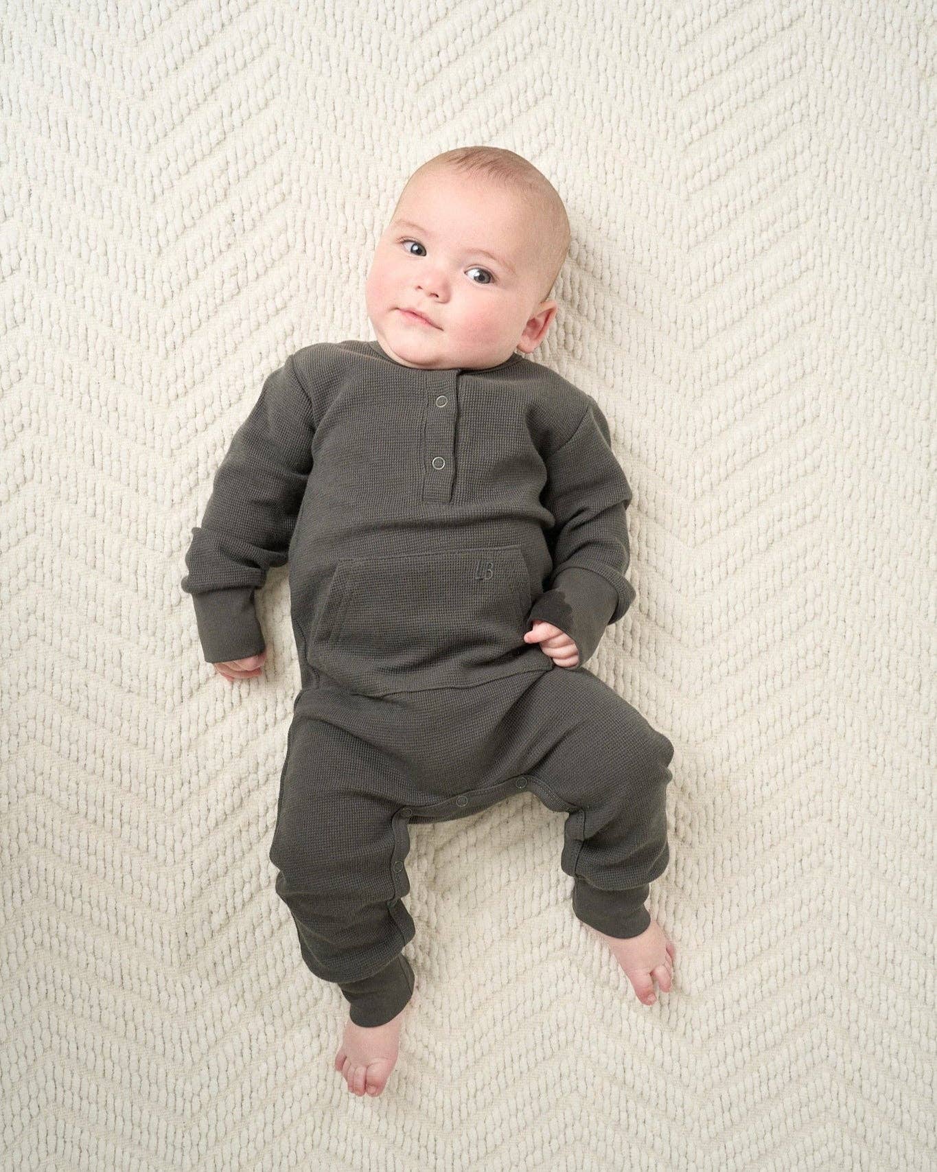 Waffle Romper - Shadow