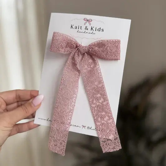 Dusty rose lace ♡ large ♡ clip