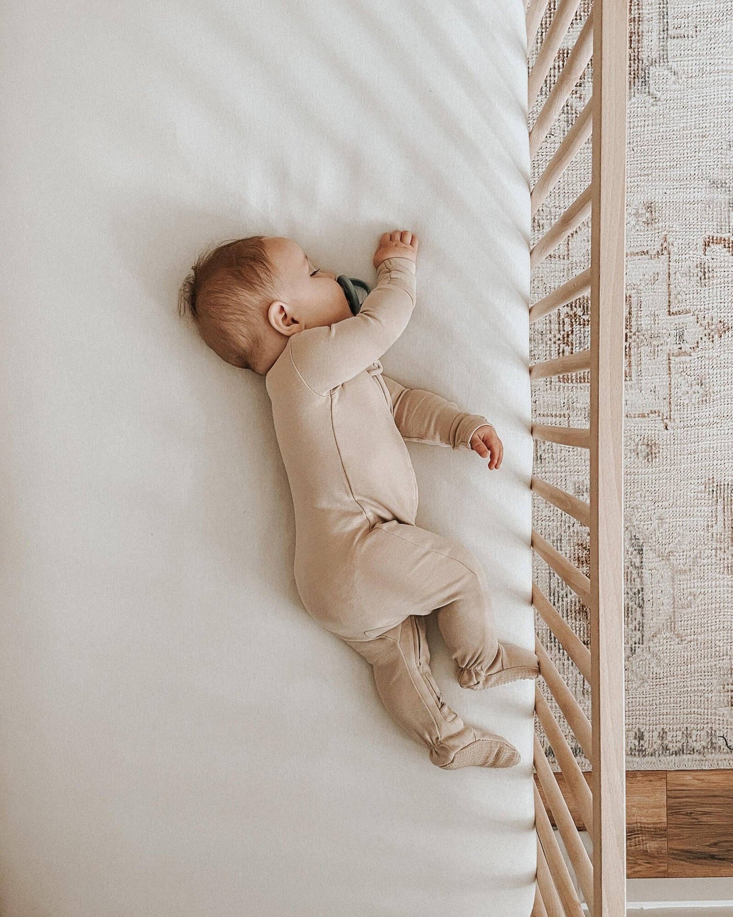 Organic 2-Way Zipper Footie in Oatmeal