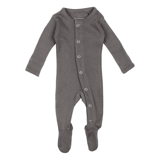 Organic Snap Footie in Gray