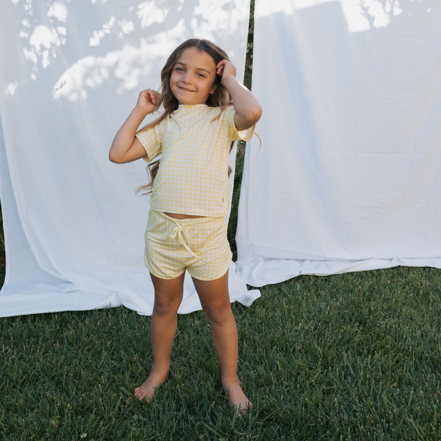 Girl's Bamboo Short Set | Citron