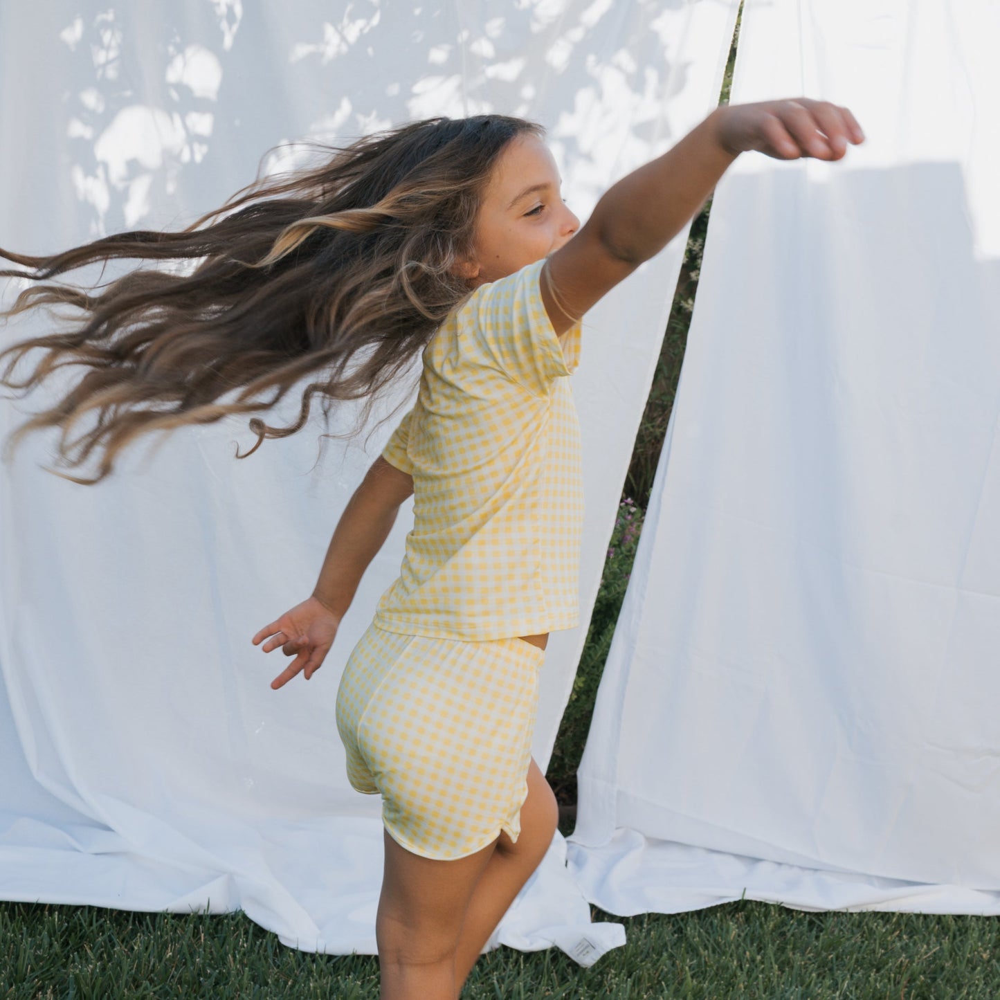 Girl's Bamboo Short Set | Citron