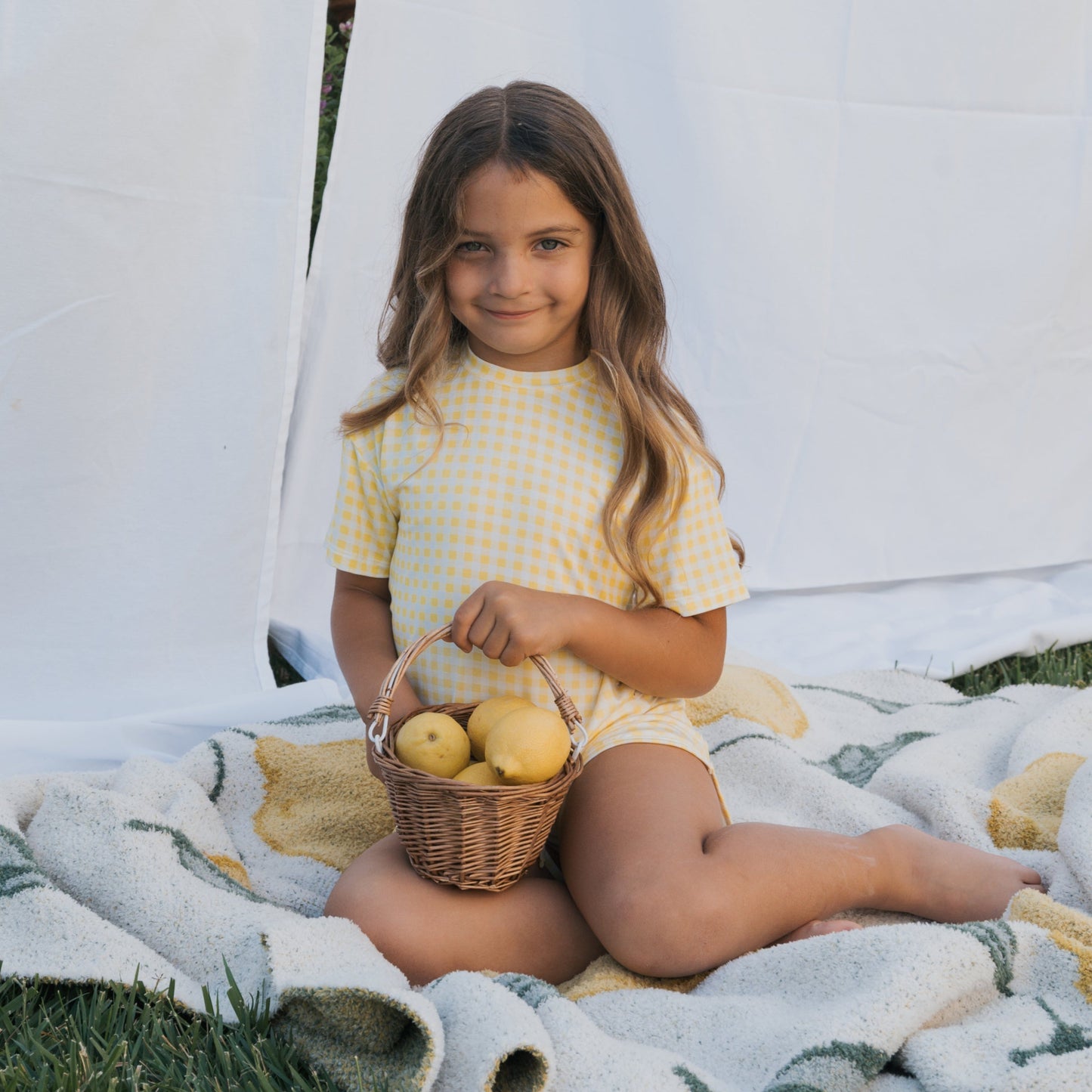 Girl's Bamboo Short Set | Citron