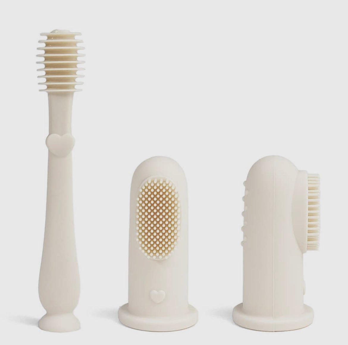 Ali+Oli Baby Finger Toothbrush + Tongue Cleaner Set - Ivory