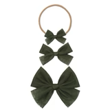 Tulle Bow- Olive Clip