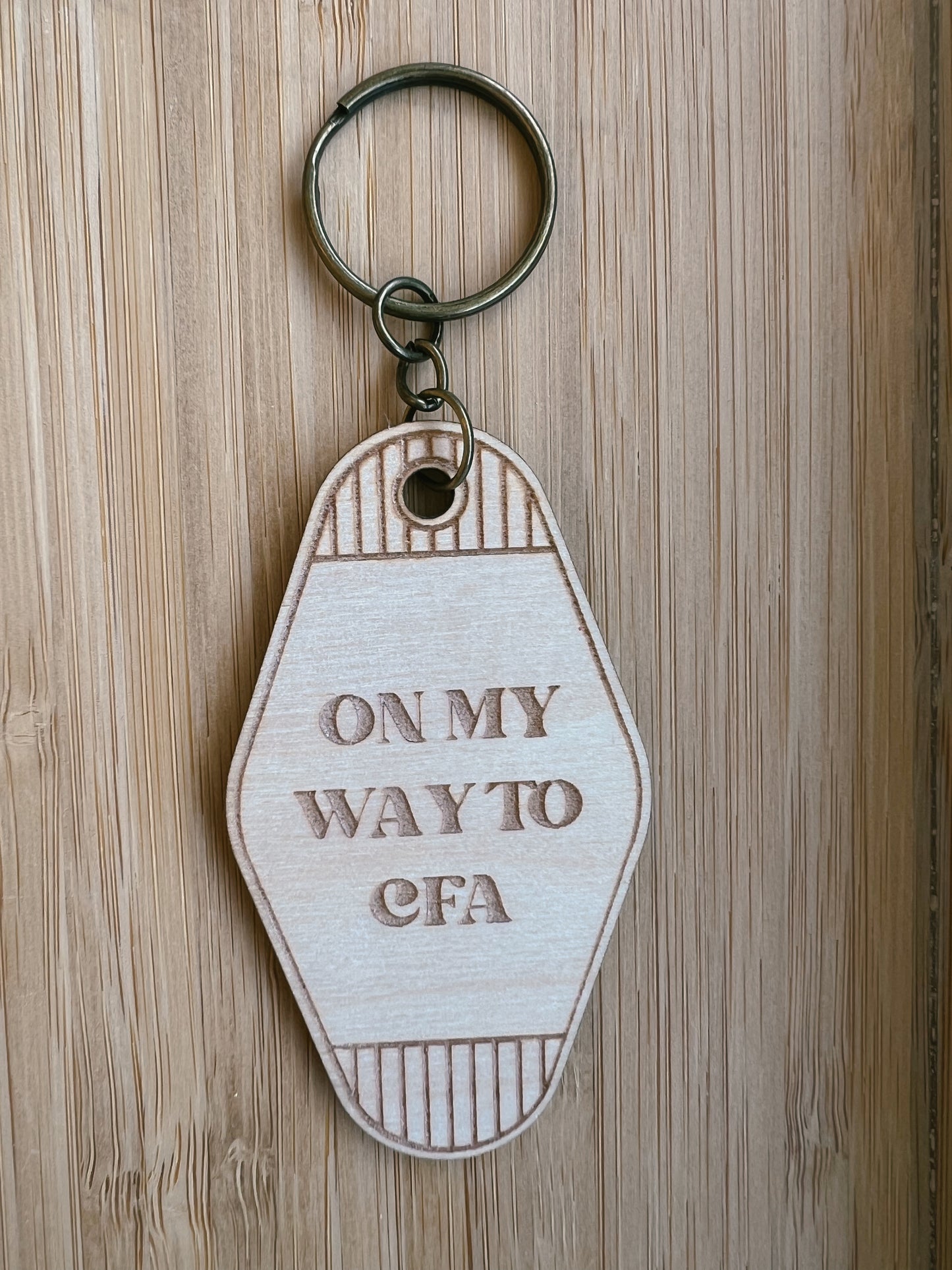 “On My Way To CFA” Motel Style Keychain