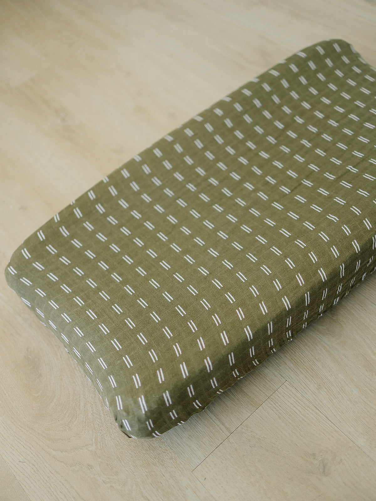 Olive Strokes Changing Pad Cover