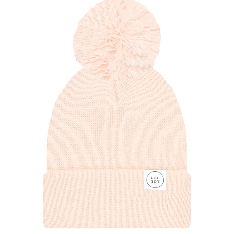 Lou Lou Beanie w/ Pom - Blush Pink