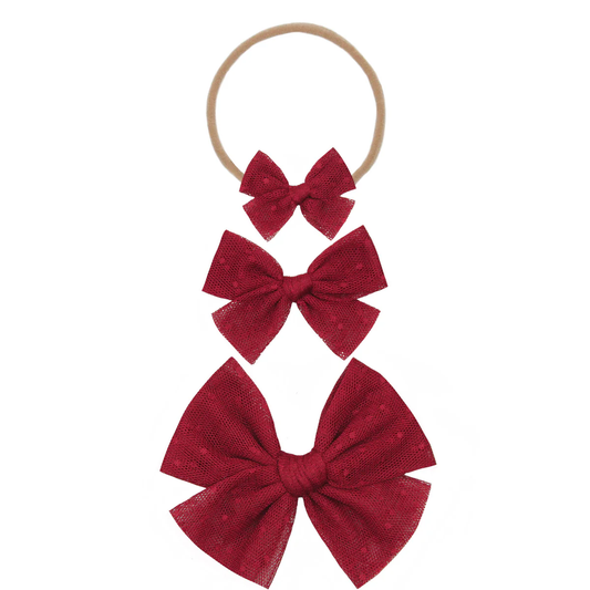 Tulle Bow - Red Dot Clip