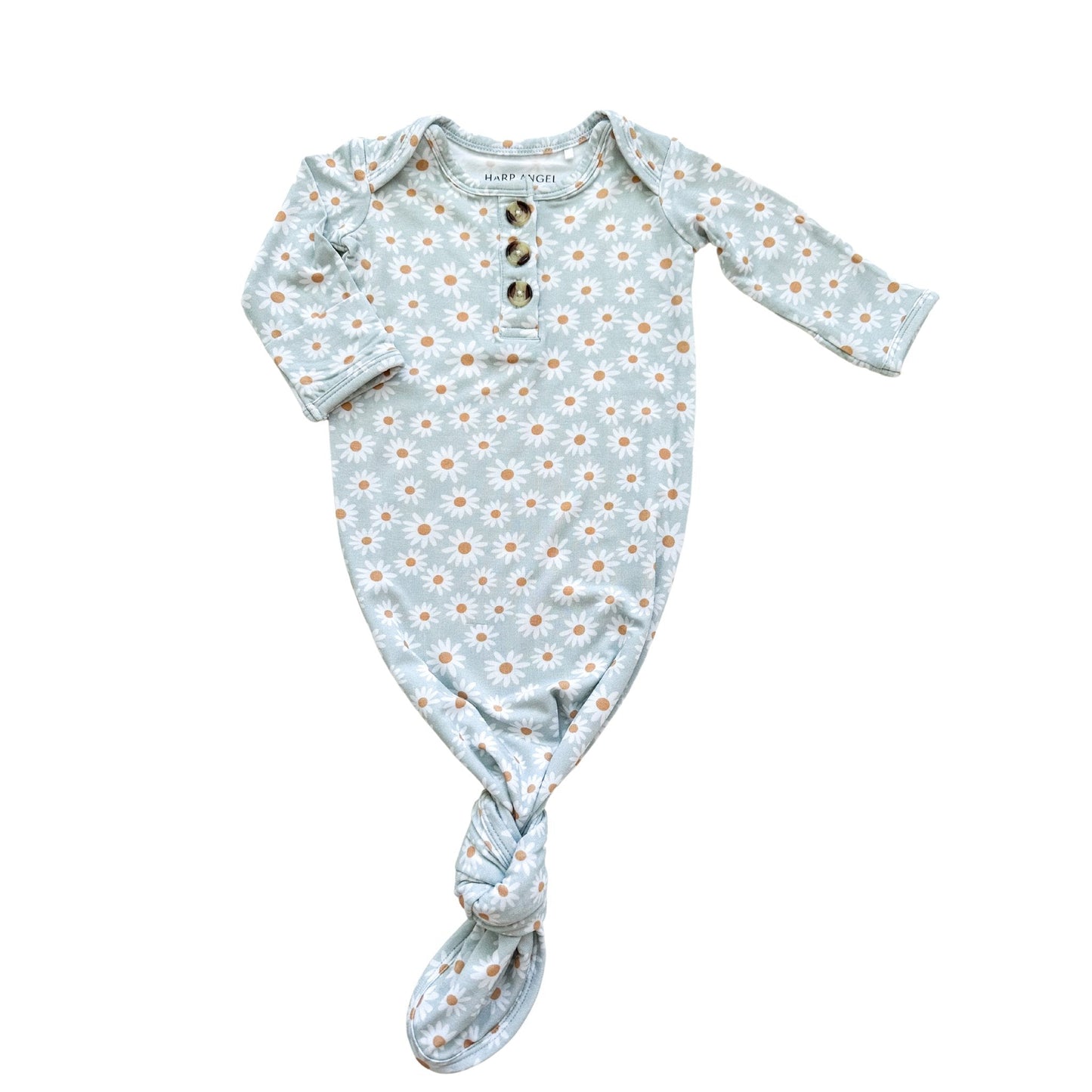 Knotted Baby Gown -  Blue Daisy