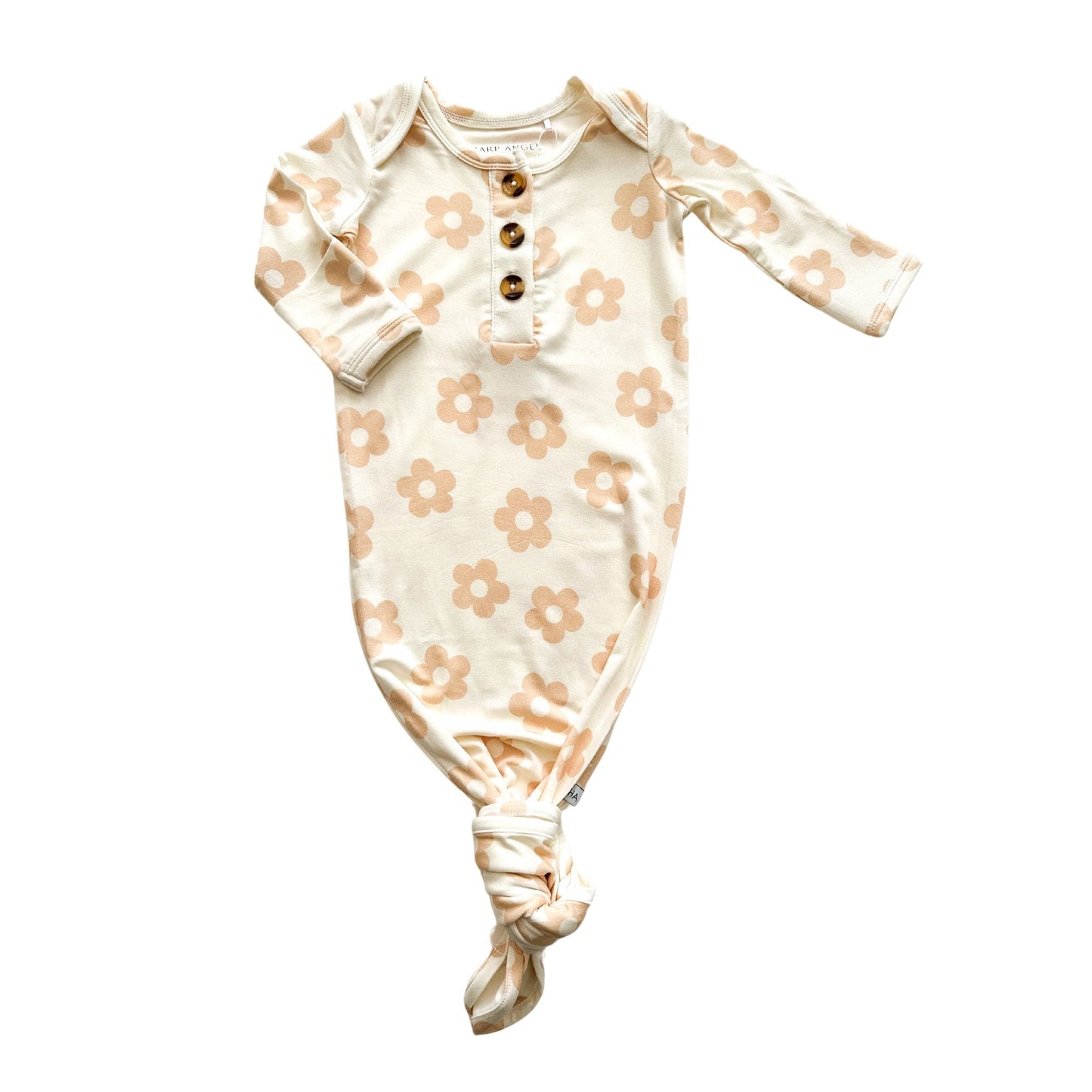 Knotted Baby Gown -  Blush Daisy