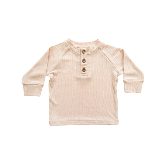 Bamboo Long Sleeve Shirt - Blush Ribbed