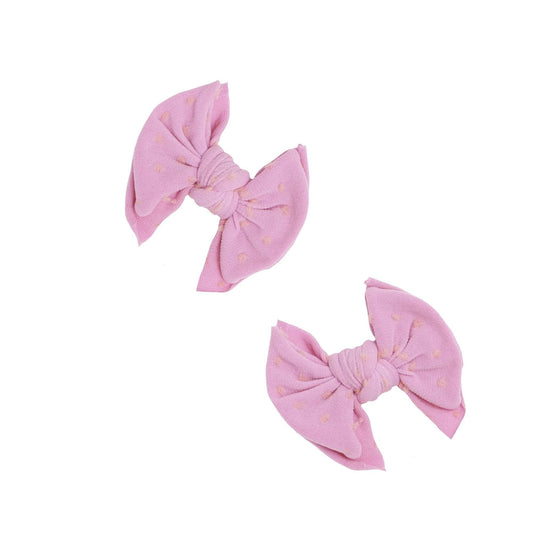 2PK BABY FAB® CLIPS: frosting / pink shabby dot