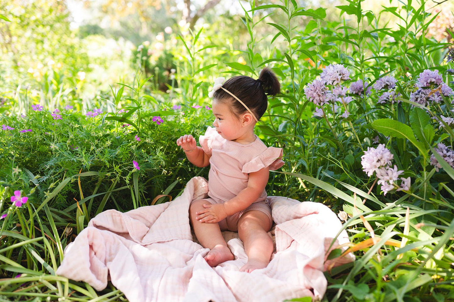 Muslin 6-Layer Blanket - Baby Pink