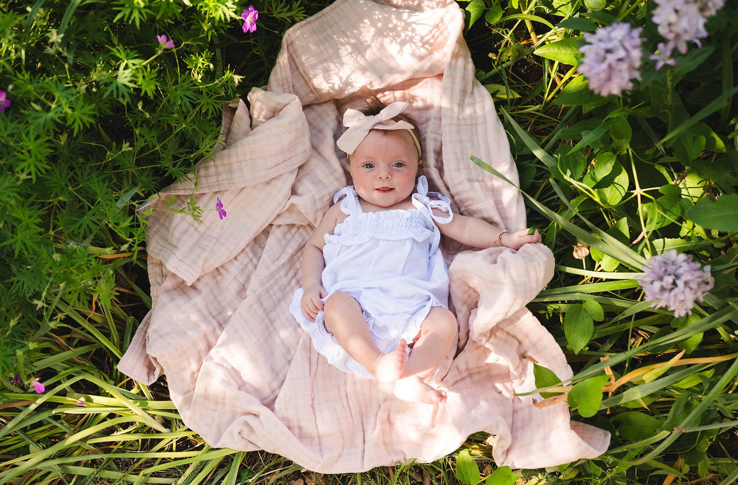 Muslin 6-Layer Blanket - Baby Pink