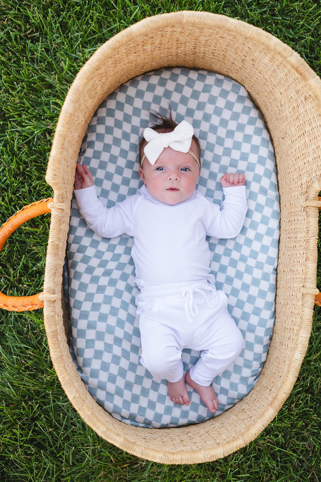 Muslin Swaddle Blanket - Arona Blue Checkered